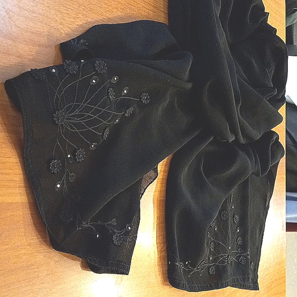 sheer scarf and wrap for new years  cooling effect embroided dainty soft botanic - Picture 8 of 13